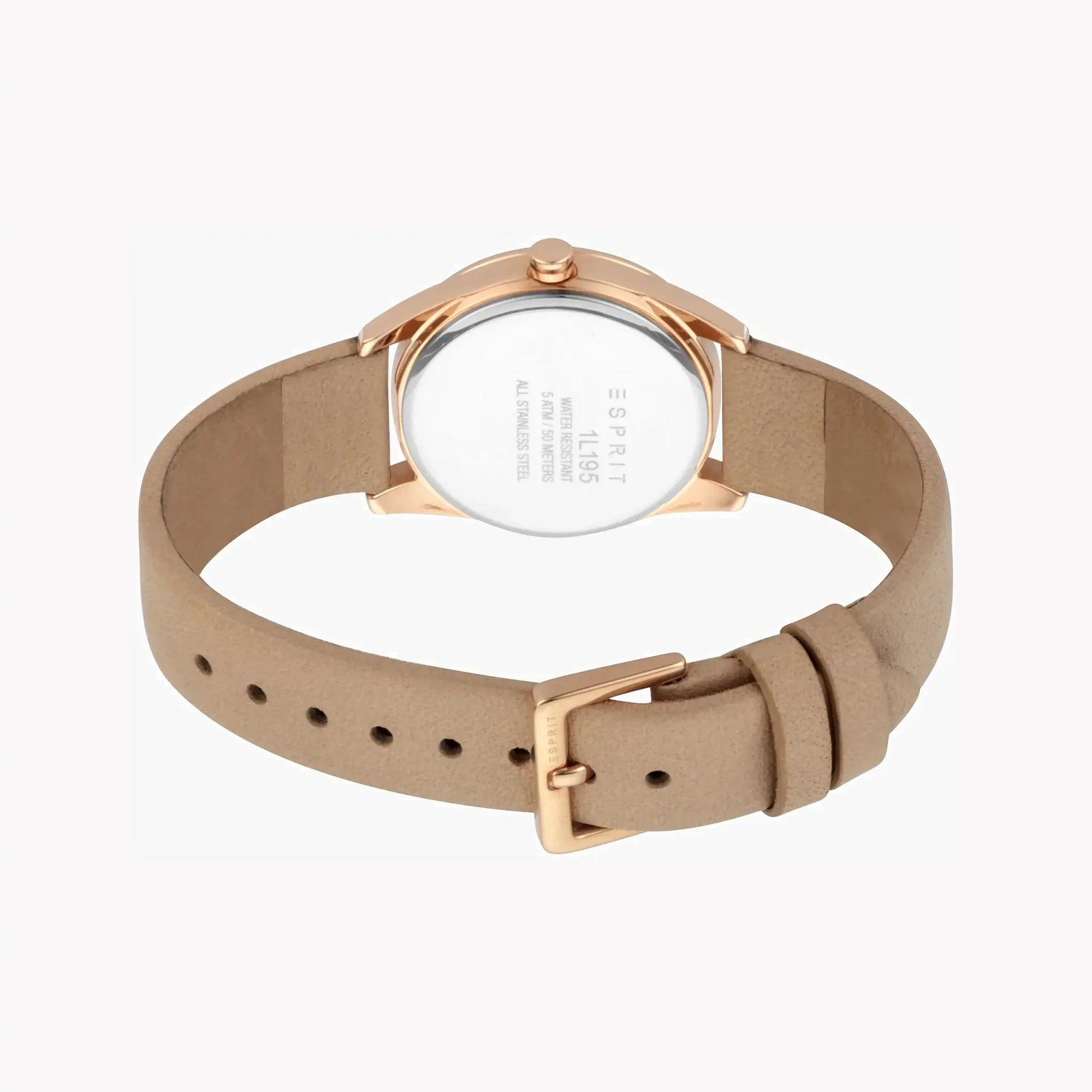 Esprit Women's Beige Leather Watch, Silver Dial | ES1L195L0045 by ESPRIT