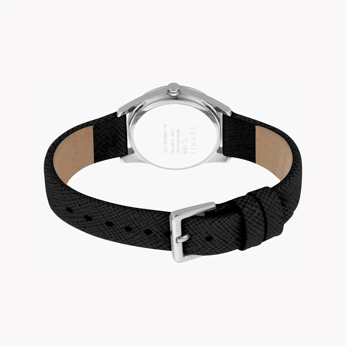 Esprit Women's Silver Dial Watch, Black Leather Band | Es1l047m0015 by ESPRIT