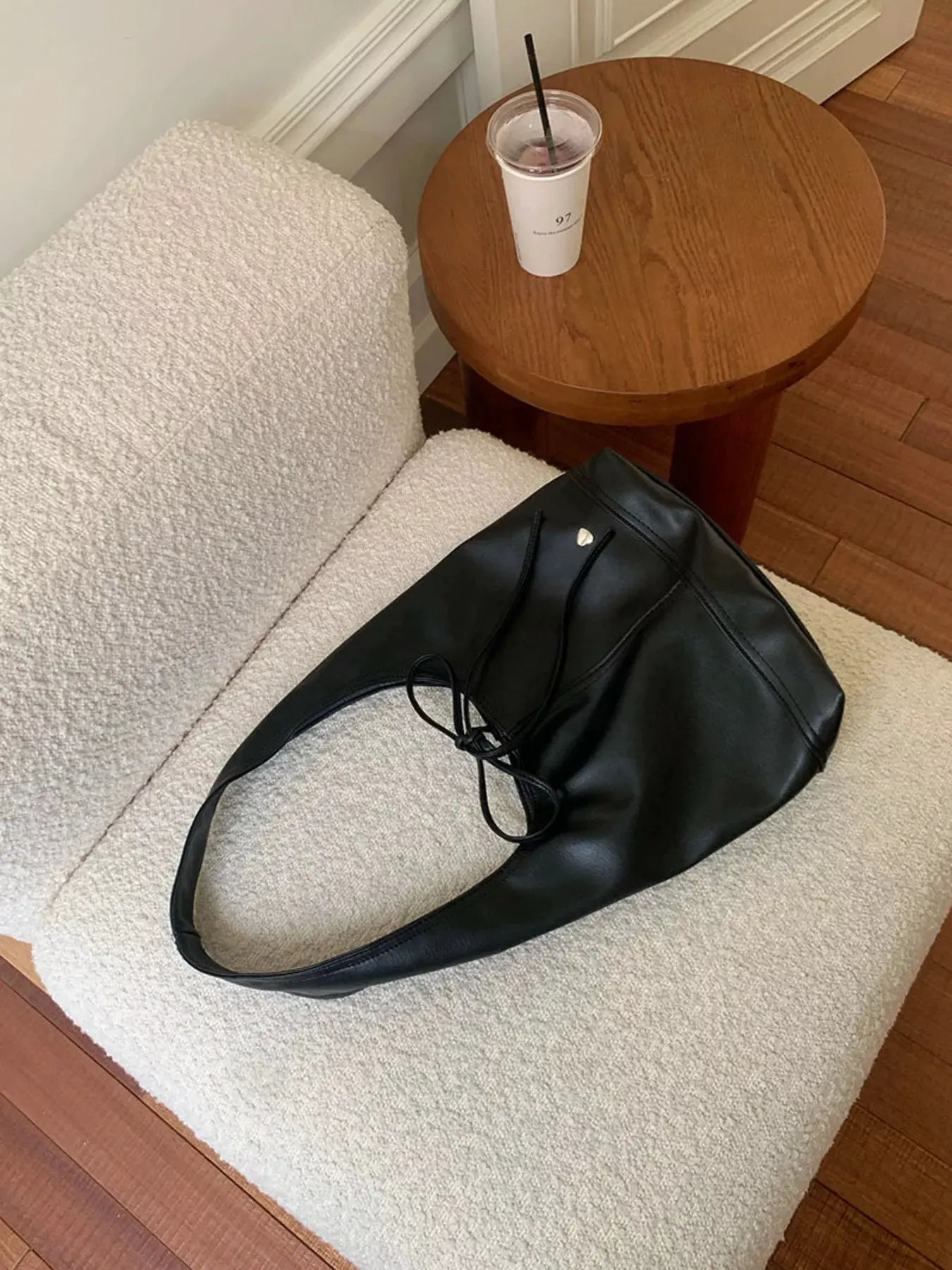 Leather Tied Shoulder Bag by Partner Label