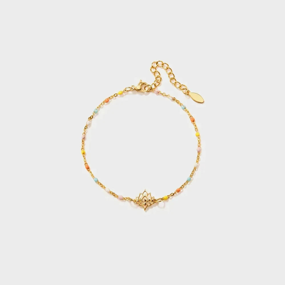 Lotus Shape 18K Gold-Plated Bead Bracelet by Partner Label