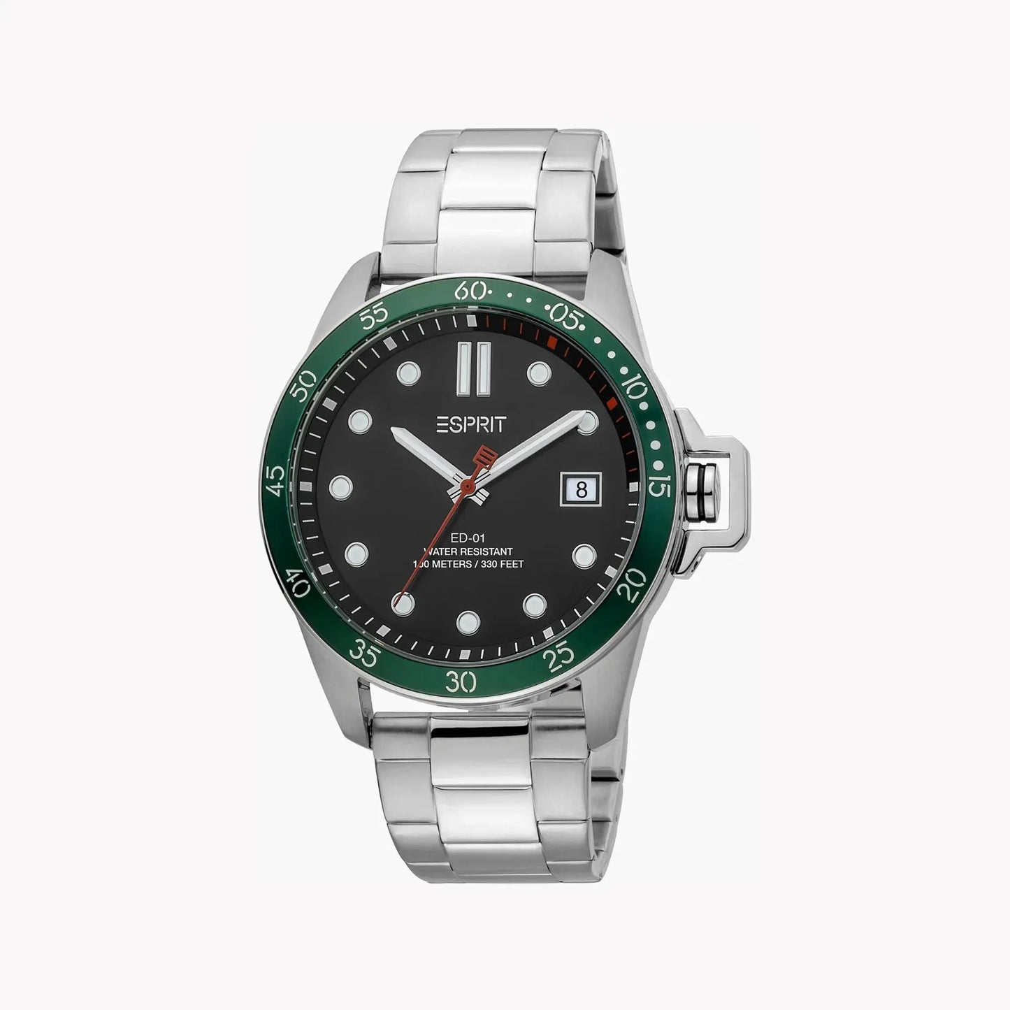 Esprit Men's Silver Stainless Steel Watch, Black Dial | Es1g005m0045 by ESPRIT
