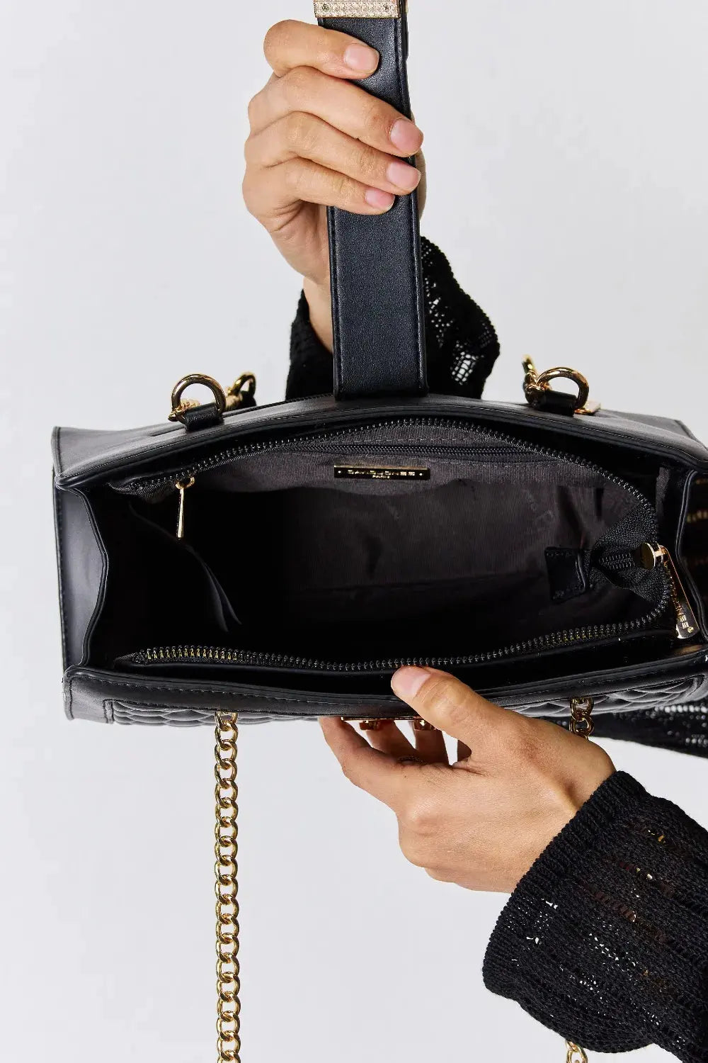 David Jones Quilted PU Leather Handbag by Partner Label
