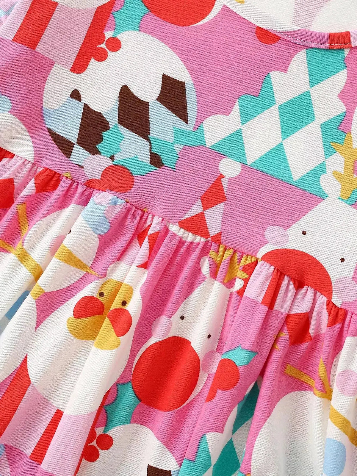 Children's Christmas Print Long-Sleeve A-Line Dress by Trendsi