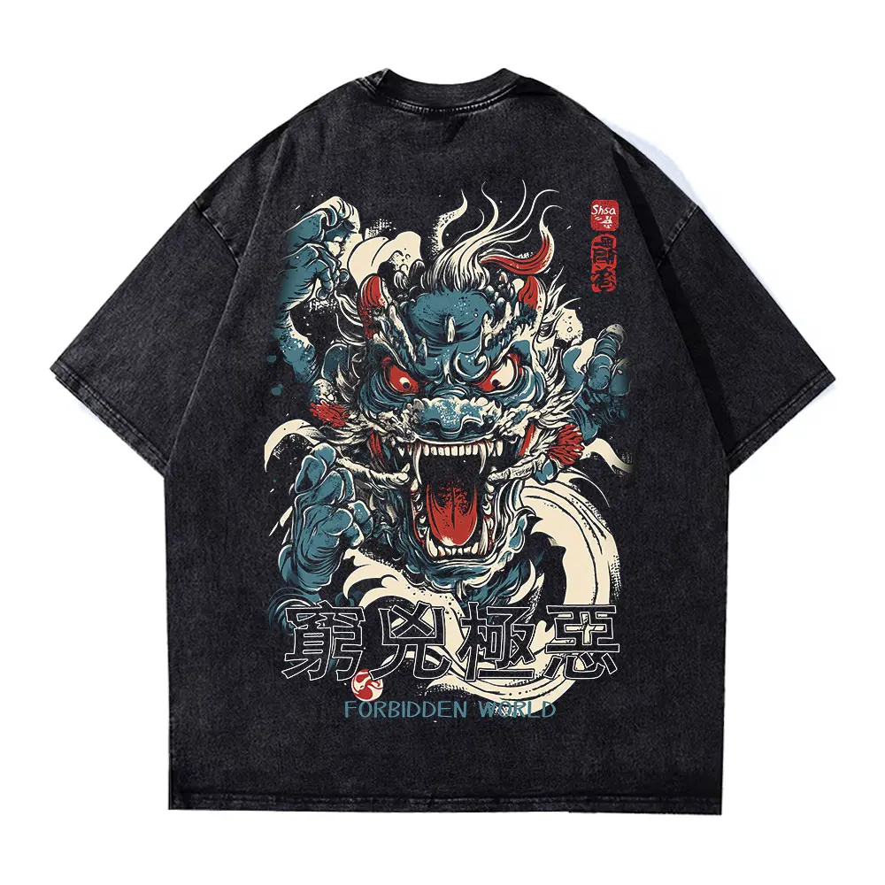 Hipster Letter Print Loose Hip Hop Streetwear Men’s Cotton T-Shirt”-1