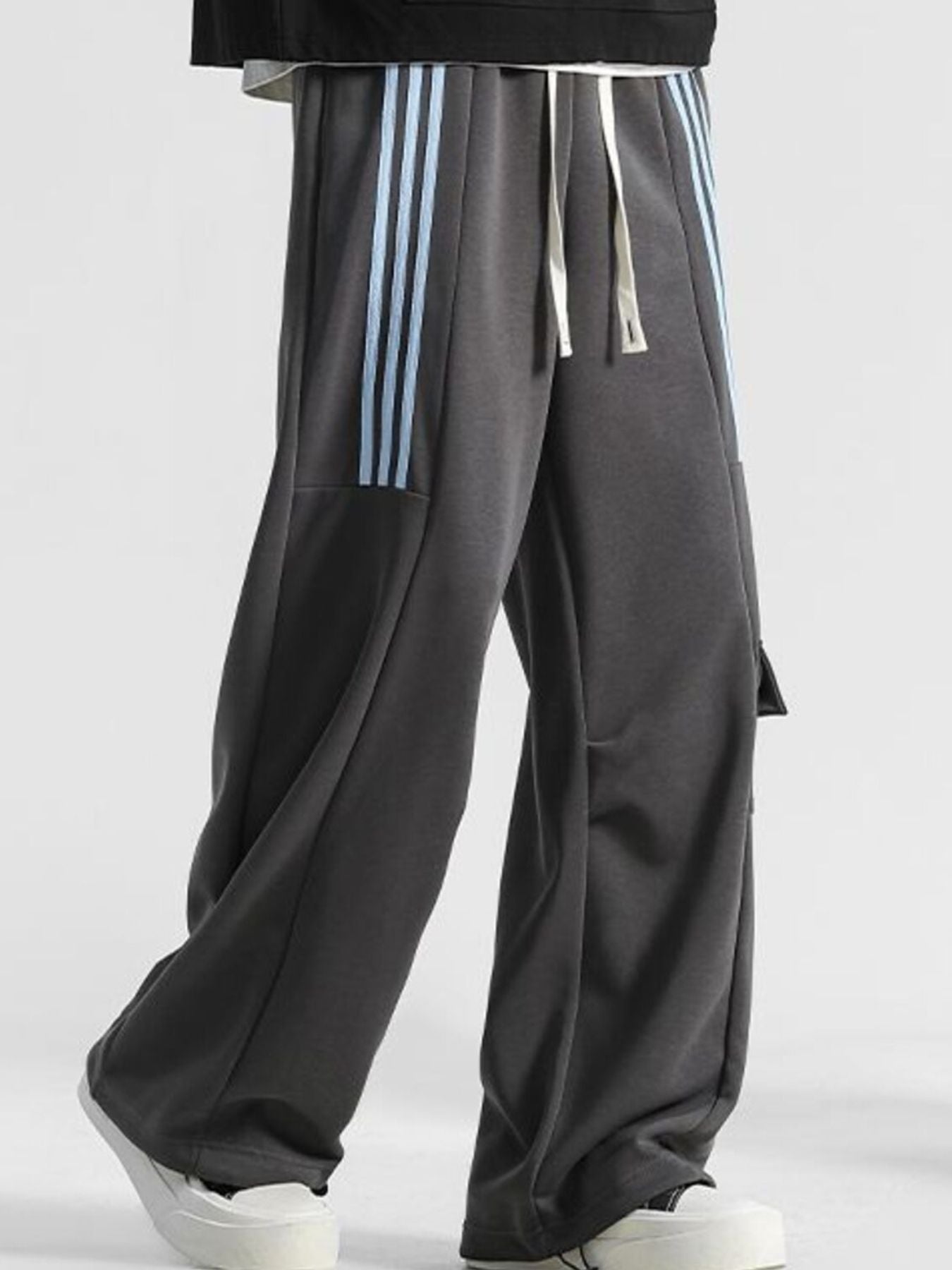 Men's Plus Size Striped Loose-Fit Casual Pants by Partner Label