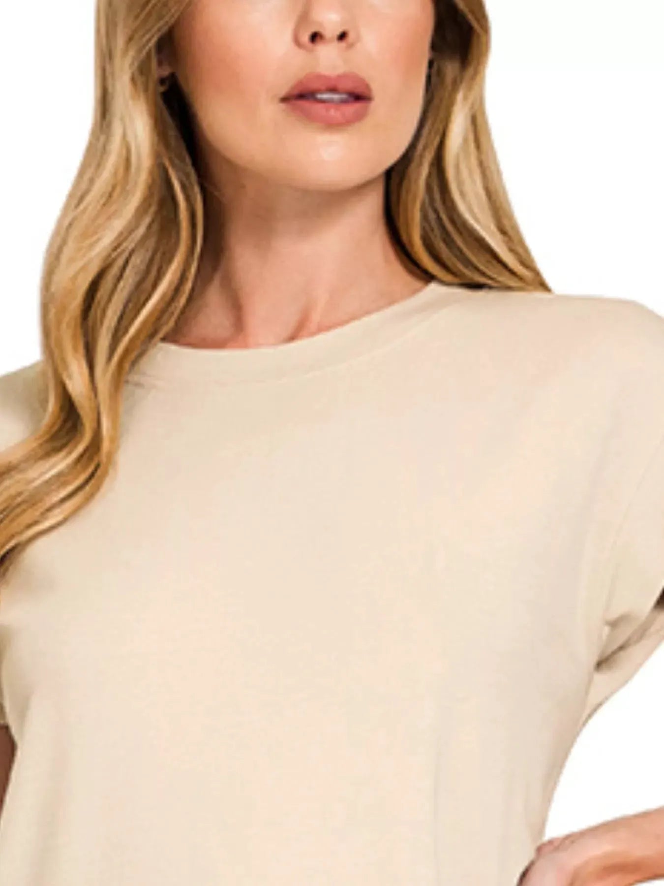Zenana Round Neck Side Slit Midi Dress by Zenana