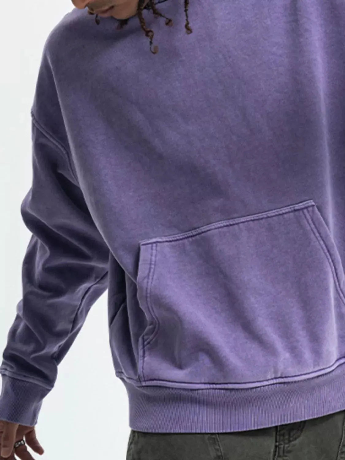 Men's Vintage Wash Long Sleeve Hoodie by Trendsi