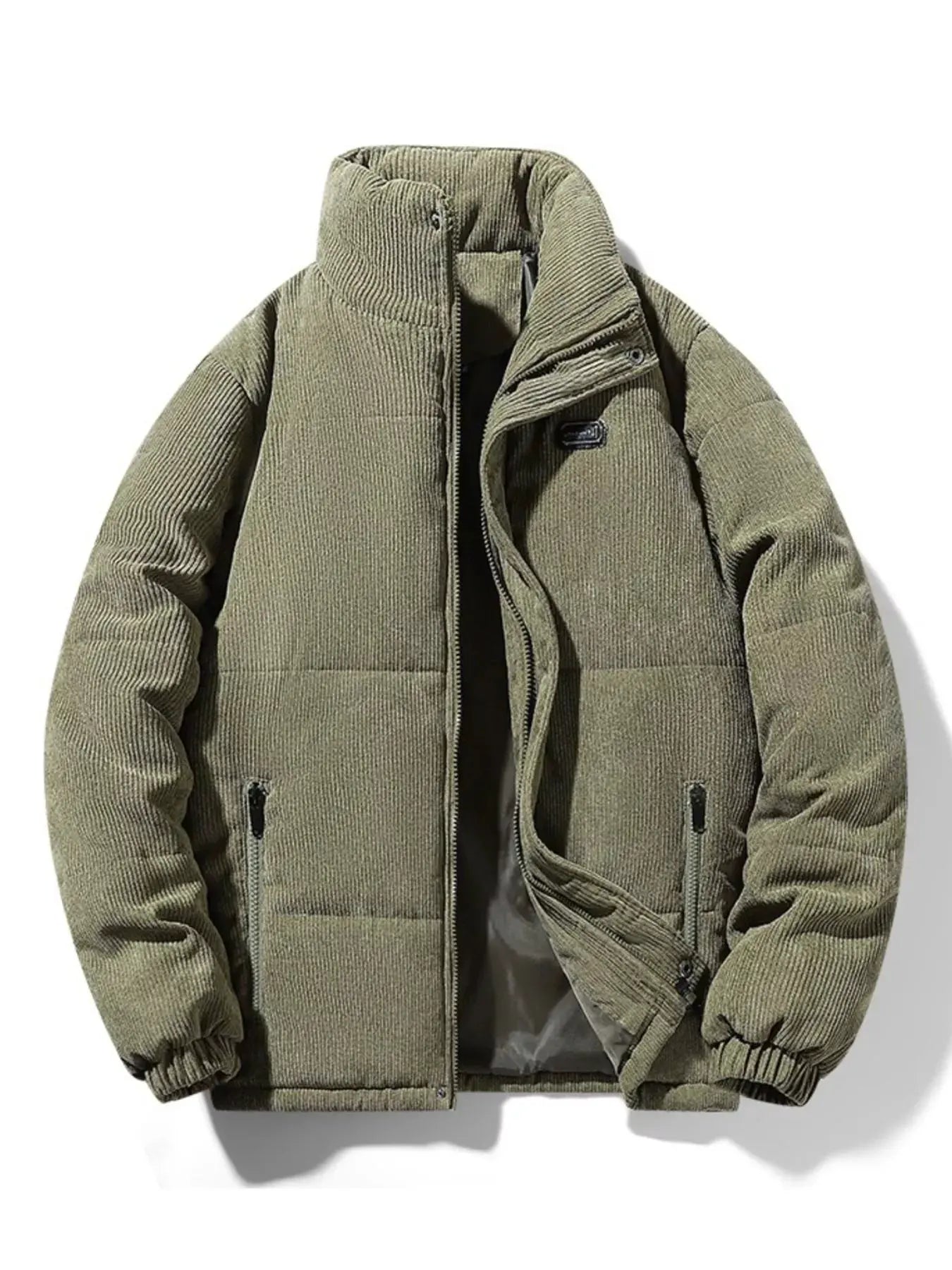 Men's Plus Size Corduroy Padded Winter Coat by Partner Label