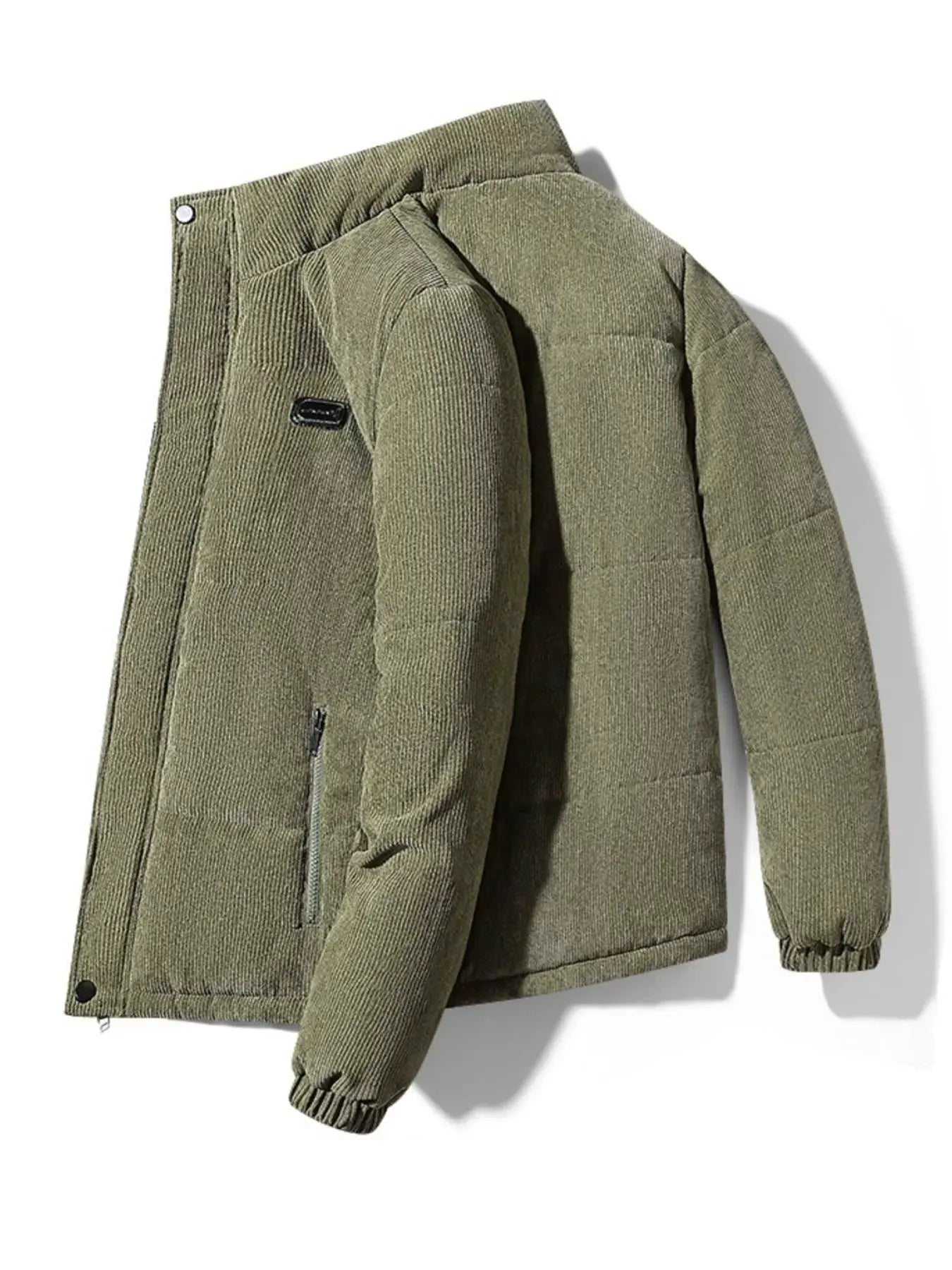 Men's Plus Size Corduroy Padded Winter Coat by Partner Label