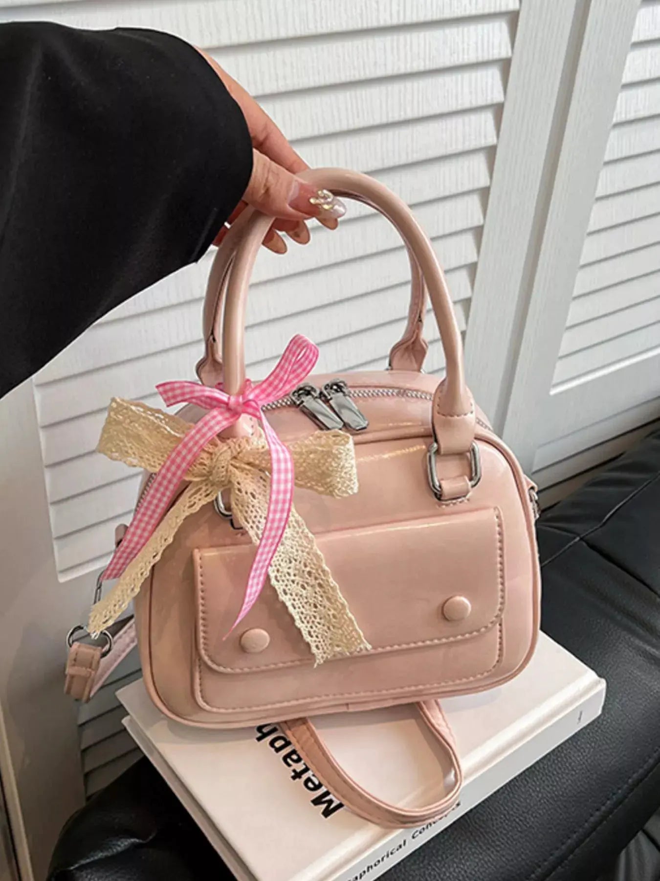 Bow Decor Top Handle Handbag by Partner Label