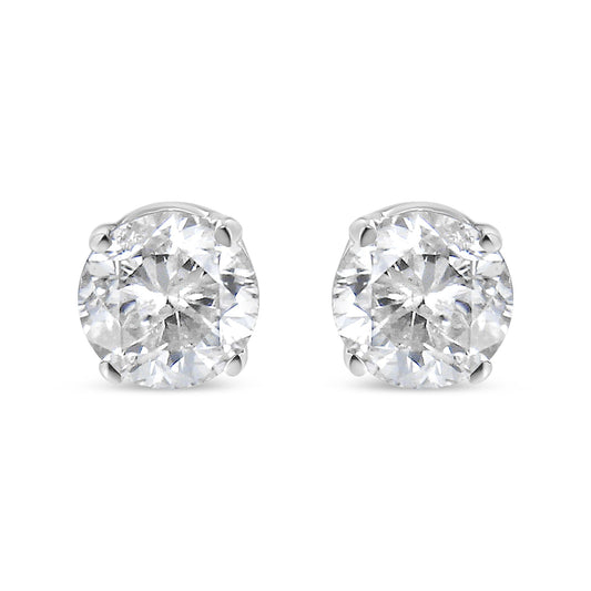 14K White Gold 5/8 Cttw Round Brilliant-Cut Lab Grown Diamond Classic 4-Prong Push back Stud Earrings (F-G Color, VS1-VS2 Clarity)-0