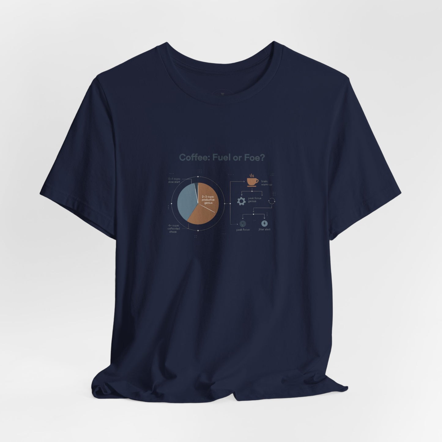 Coffee: Fuel or Foe? Tee | Chart Humor Minimal Diagram T-Shirt