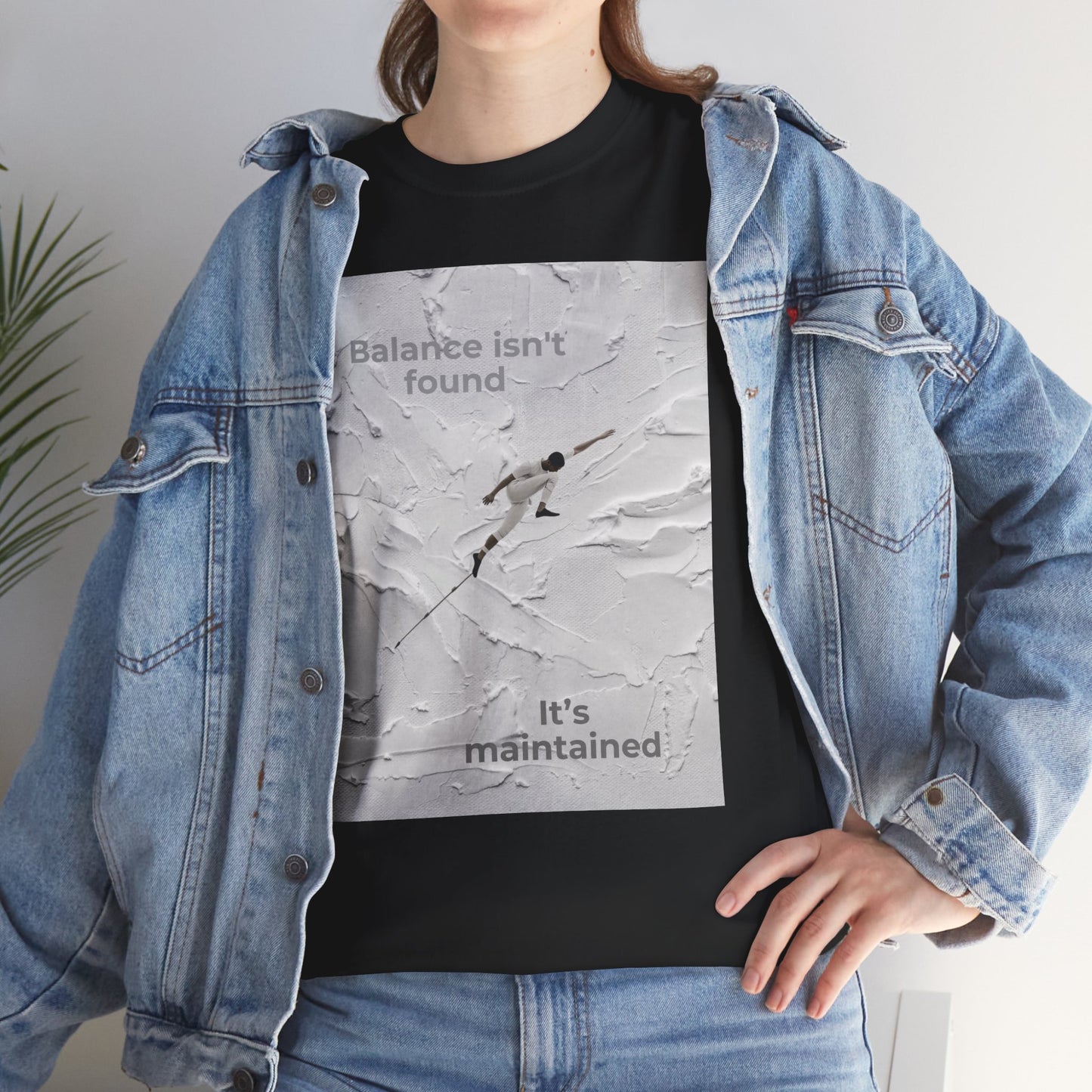 Balance Isn't Found T Shirt | Minimal Motivational Tightrope Graphic Unisex Tee