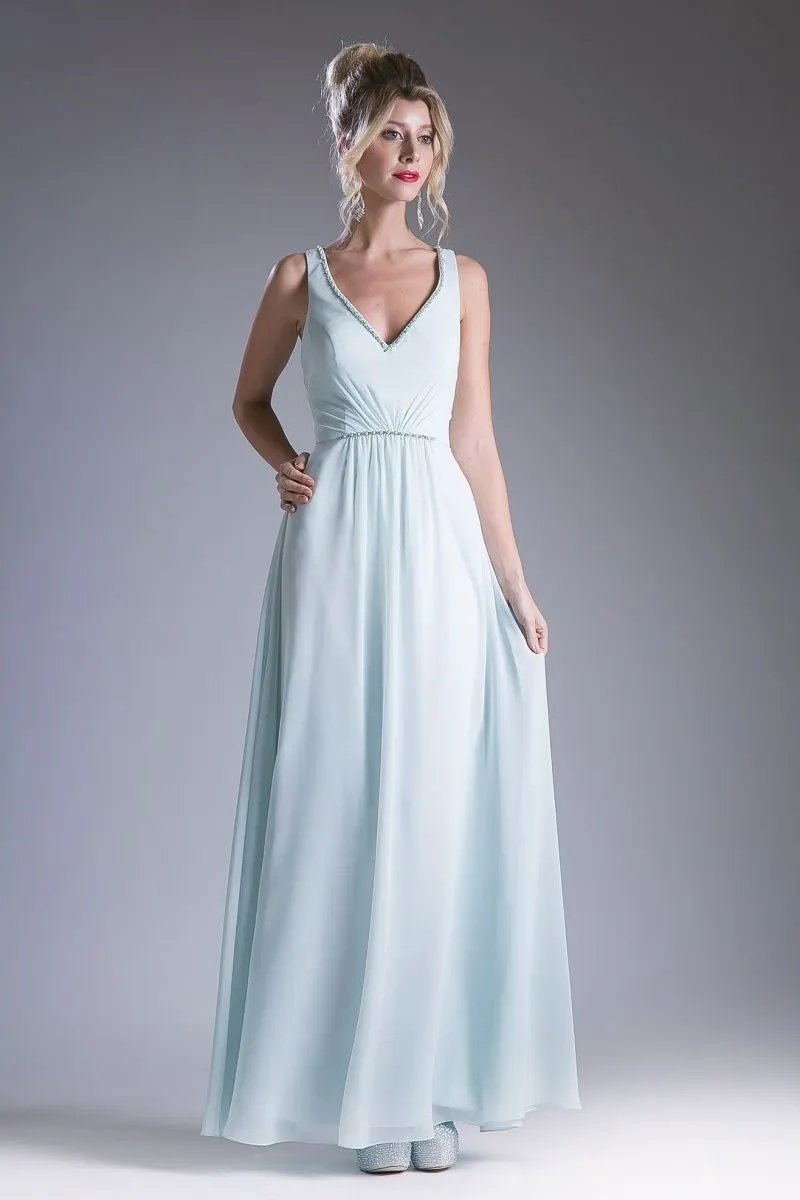 A-line dress with v-neck and straps on the back by Tux-USA