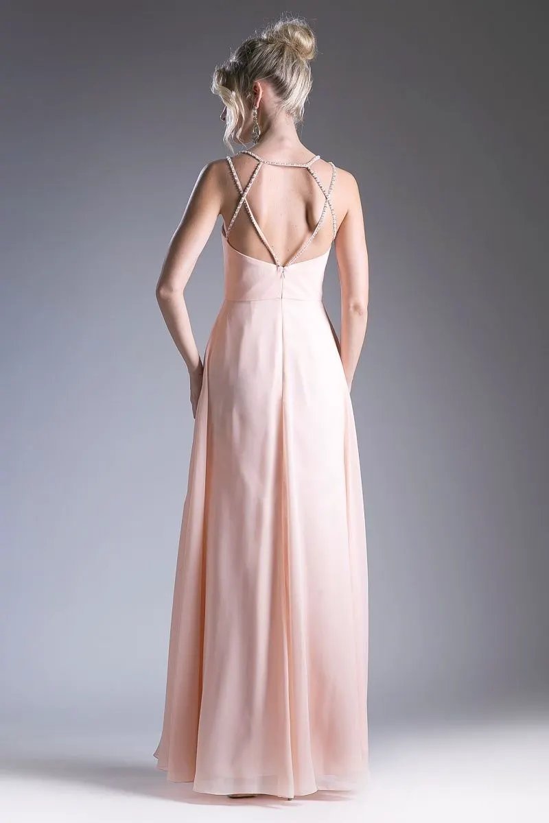 A-line dress with v-neck and straps on the back by Tux-USA