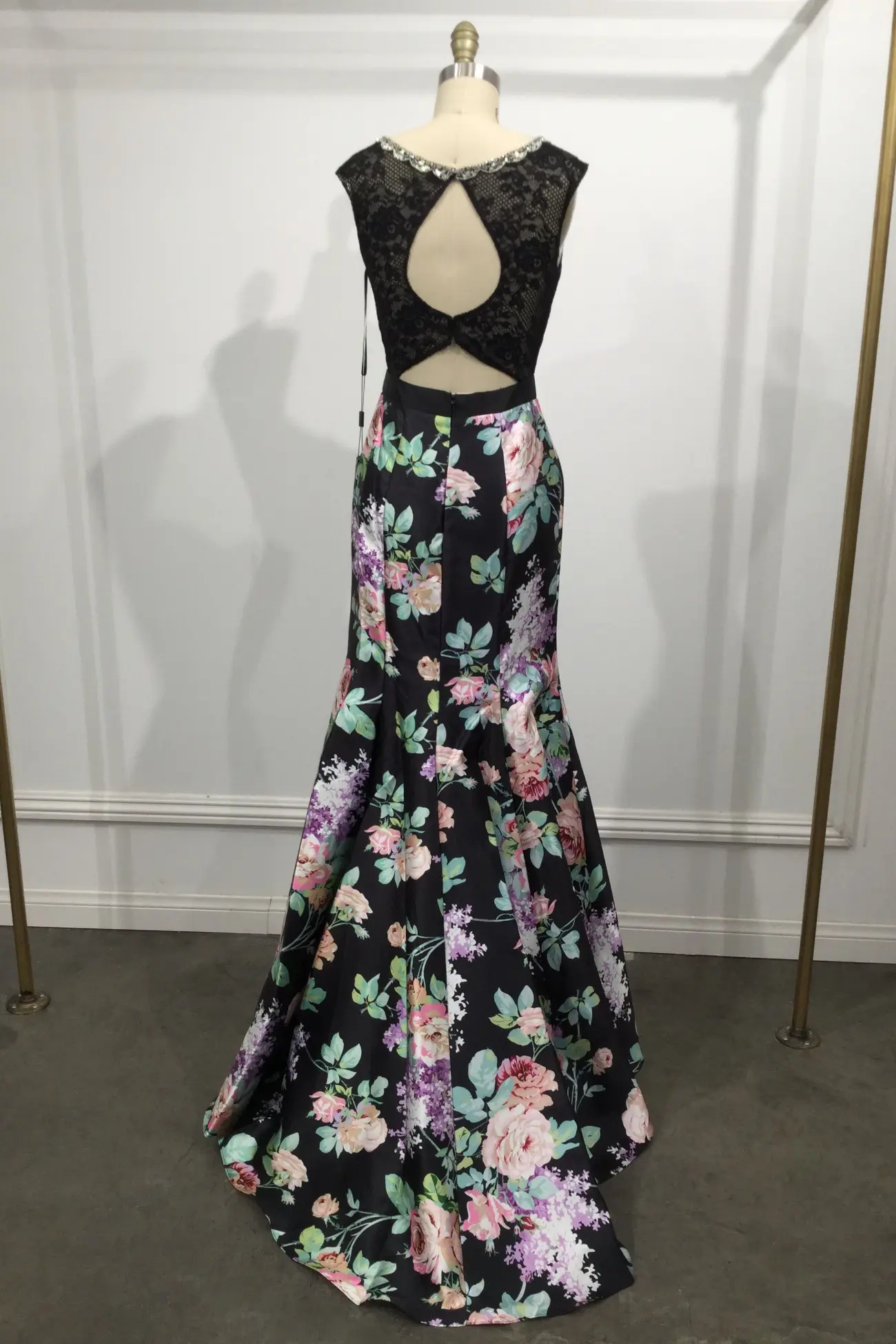 Long Two-Pieces Dress with Floral Skirt by Tux-USA
