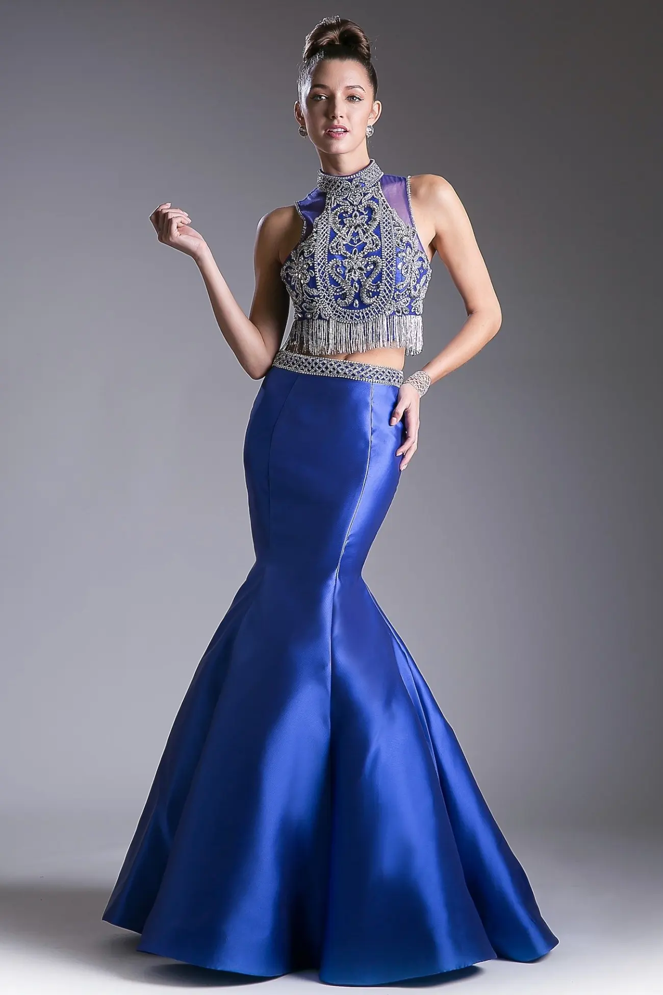 Beaded Bodice 2 Piece Mermaid Gown by Tux-USA