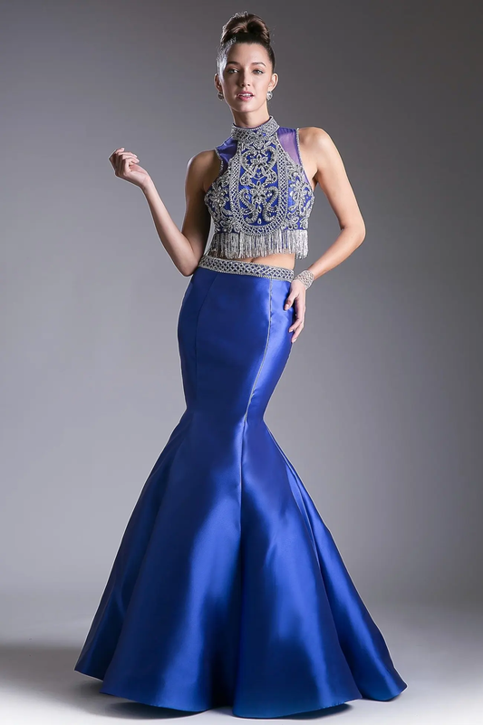 Beaded Bodice 2 Piece Mermaid Gown by Tux-USA