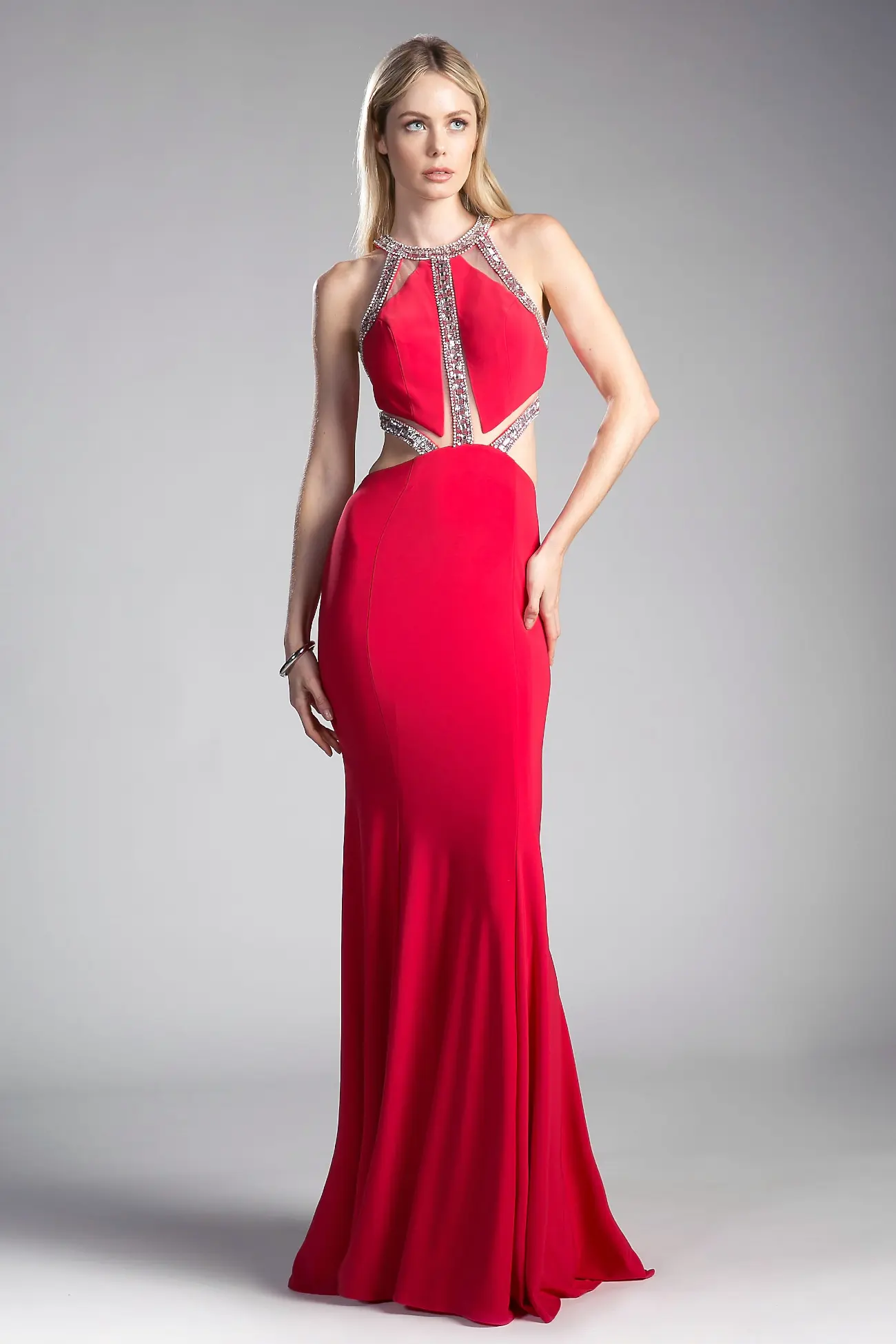 Beaded Stretch Knit Sheath Dress by Tux-USA