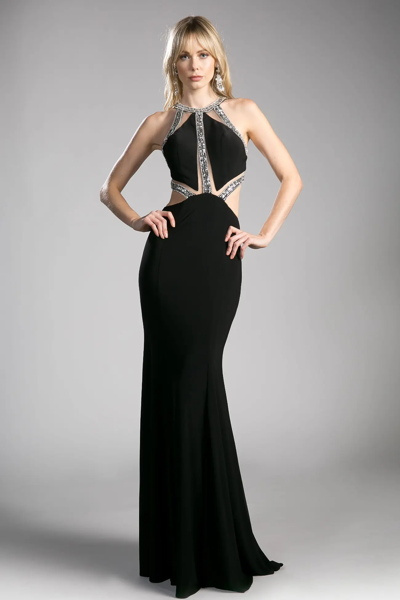 Beaded Stretch Knit Sheath Dress by Tux-USA