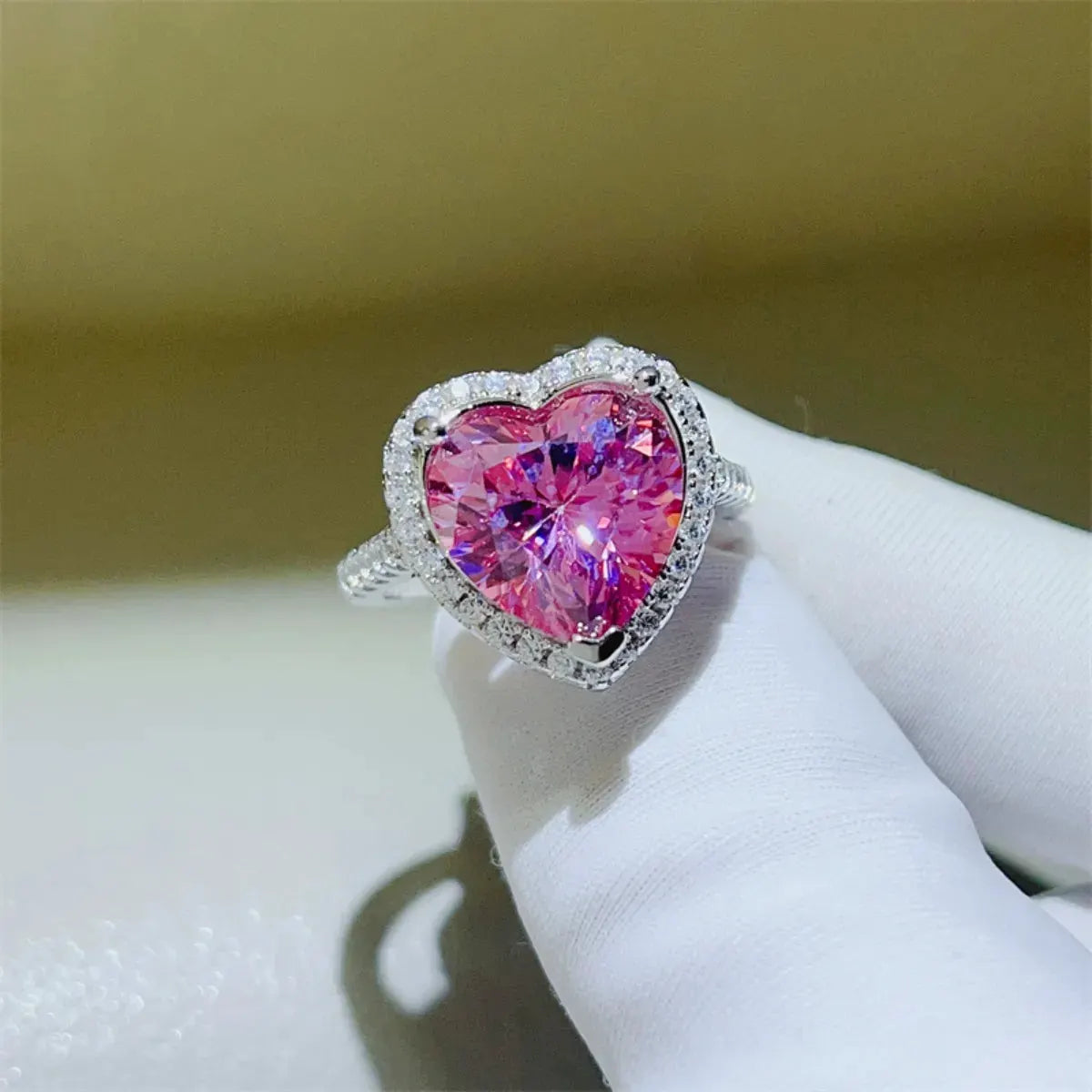 5 Carat Moissanite 925 Sterling Silver Heart Ring by Partner Label