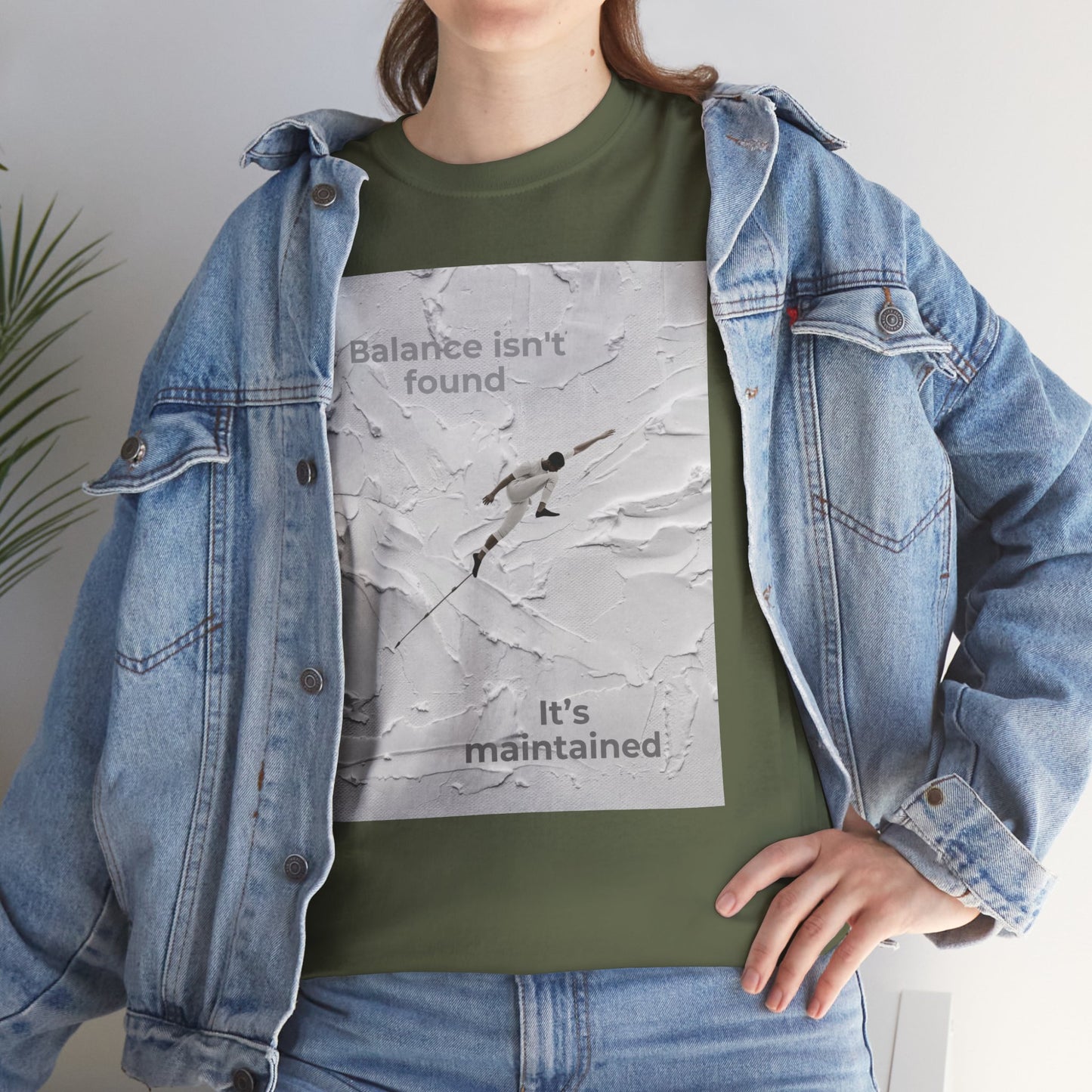 Balance Isn't Found T Shirt | Minimal Motivational Tightrope Graphic Unisex Tee