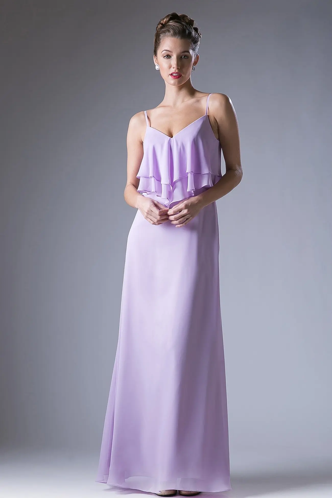 Chiffon Sheath Dress with a V Neckline by Tux-USA