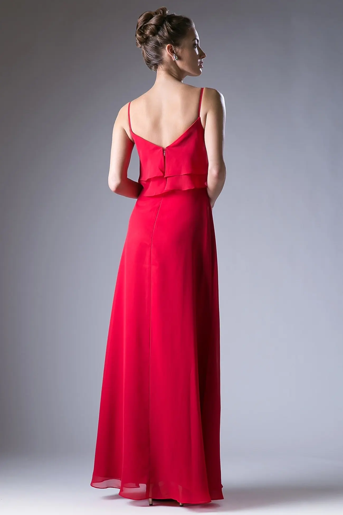 Chiffon Sheath Dress with a V Neckline by Tux-USA
