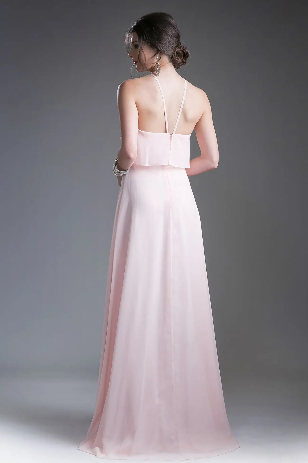 Soft Chiffon Gown with a Halter Neckline by Tux-USA
