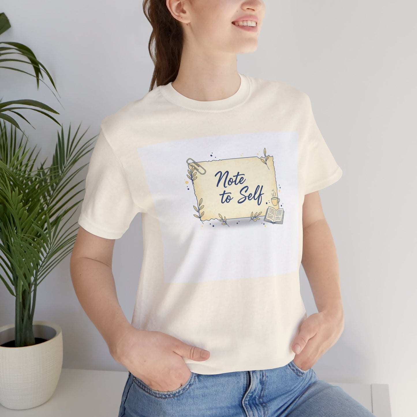 Note to Self paper note tee | post‑it reminder, handwritten analogue aesthetic