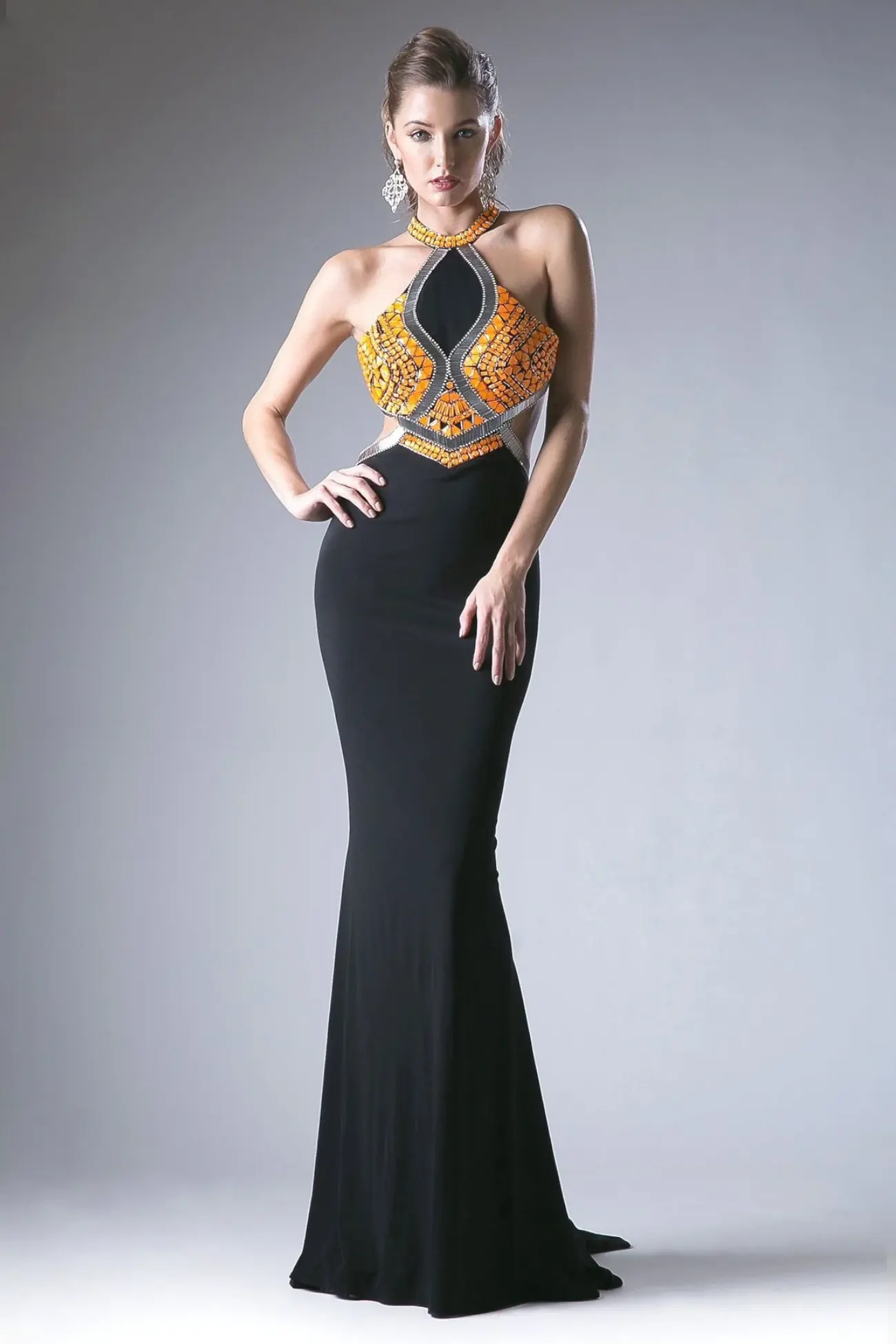 Beaded Stretch Knit Sheath Dress by Tux-USA