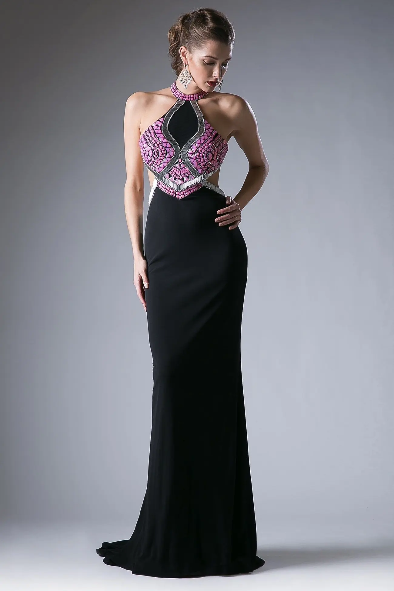 Beaded Stretch Knit Sheath Dress by Tux-USA