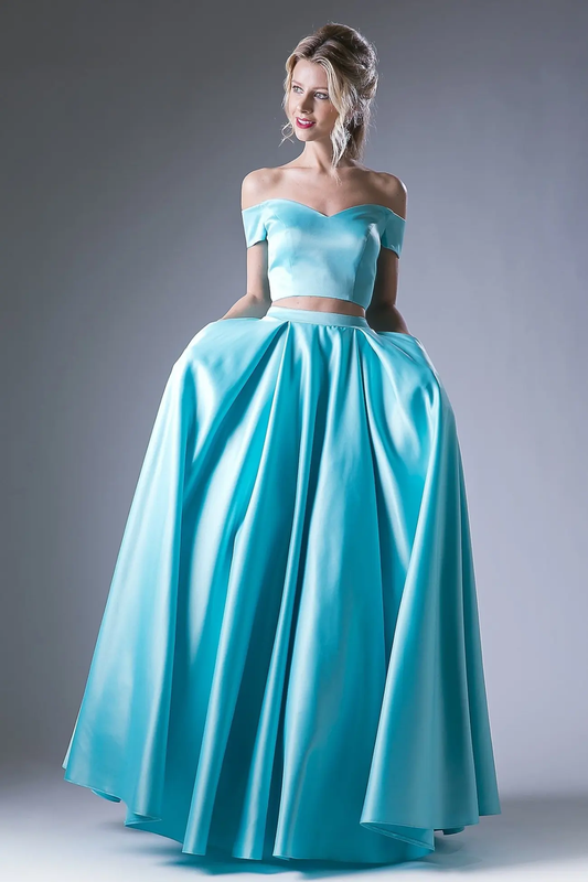Off Shoulder Gown with a Ball Gown Skirt by Tux-USA