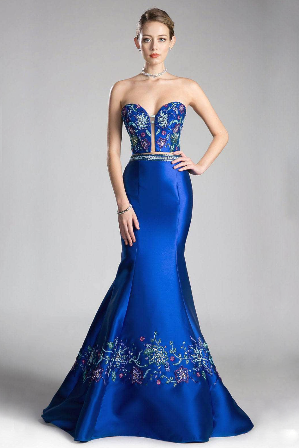 Beaded Satin Mermaid Gown-3
