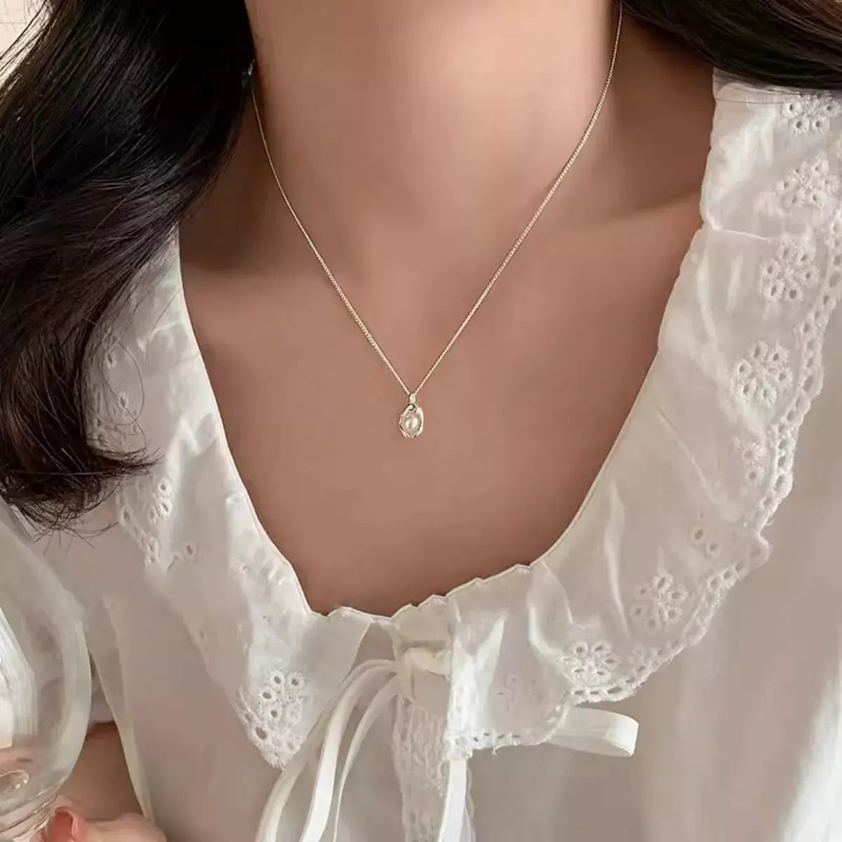 Pearl 925 Sterling Silver Necklace by Partner Labels
