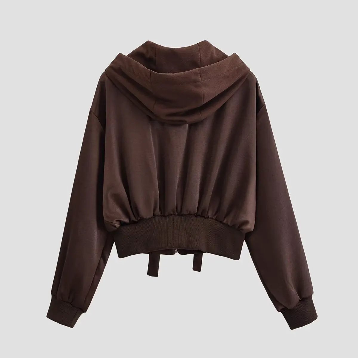 Women's Satin Cropped Zip-Up Hoodie Jacket BYMANYC ® New York CONTEMPORARY VIBRANT MODERN FASHION - New Collection by BYMANYC ® New York
