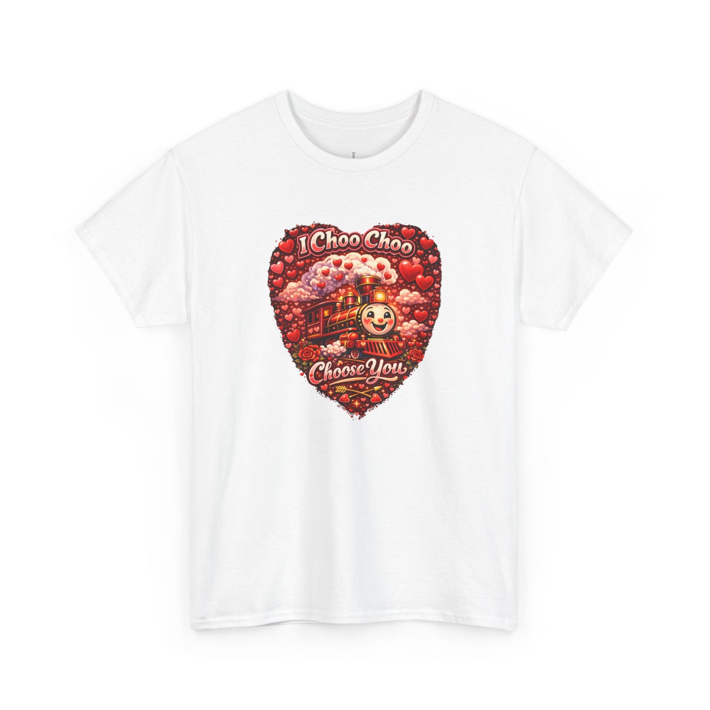 I Choo Choo Choose You Valentine T-Shirt | Cute Romantic Train Heart Graphic | Couples Love Tee