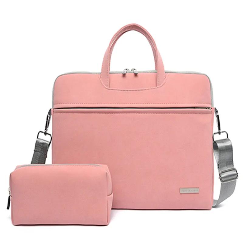 PU Leather Women Laptop Bag Notebook Carrying Case Briefcase For Macbook Air 13.3 14 15.6 Inch Men Handbags Shoulder Mouse Bag by Maiden-Art