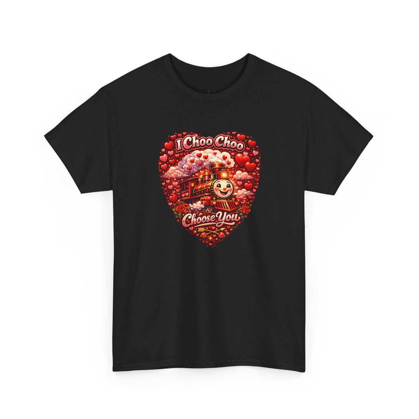 I Choo Choo Choose You Valentine T-Shirt | Cute Romantic Train Heart Graphic | Couples Love Tee