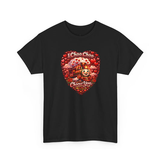 I Choo Choo Choose You Valentine T-Shirt | Cute Romantic Train Heart Graphic | Couples Love Tee