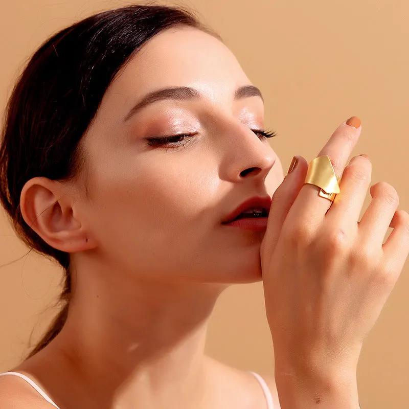 European and American fashion simple large stainless steel ring female personality copper ring cross-border Accessories Wholesale by Dropsure