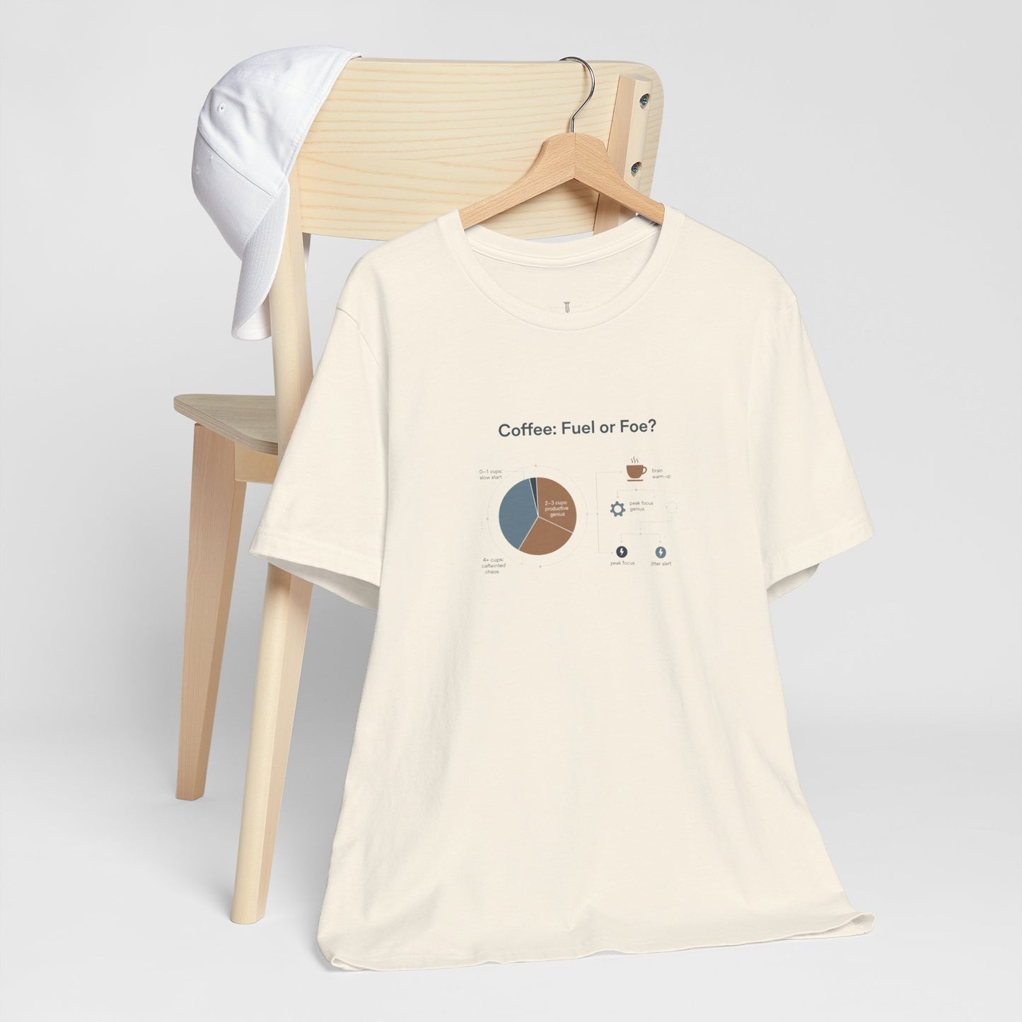 Coffee: Fuel or Foe? Tee | Chart Humor Minimal Diagram T-Shirt