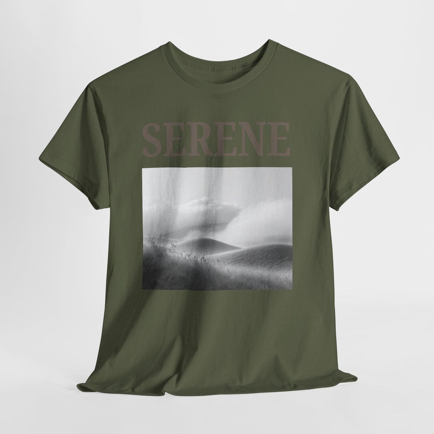 Serene Scenic T Shirt | Minimal Black and White Landscape Graphic Unisex Tee