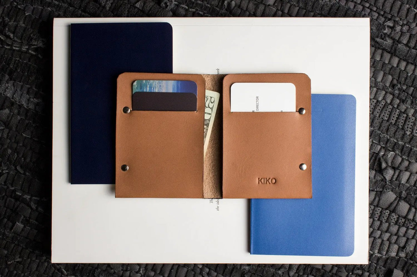 Unstitched Leather Twofold Wallet by Kiko