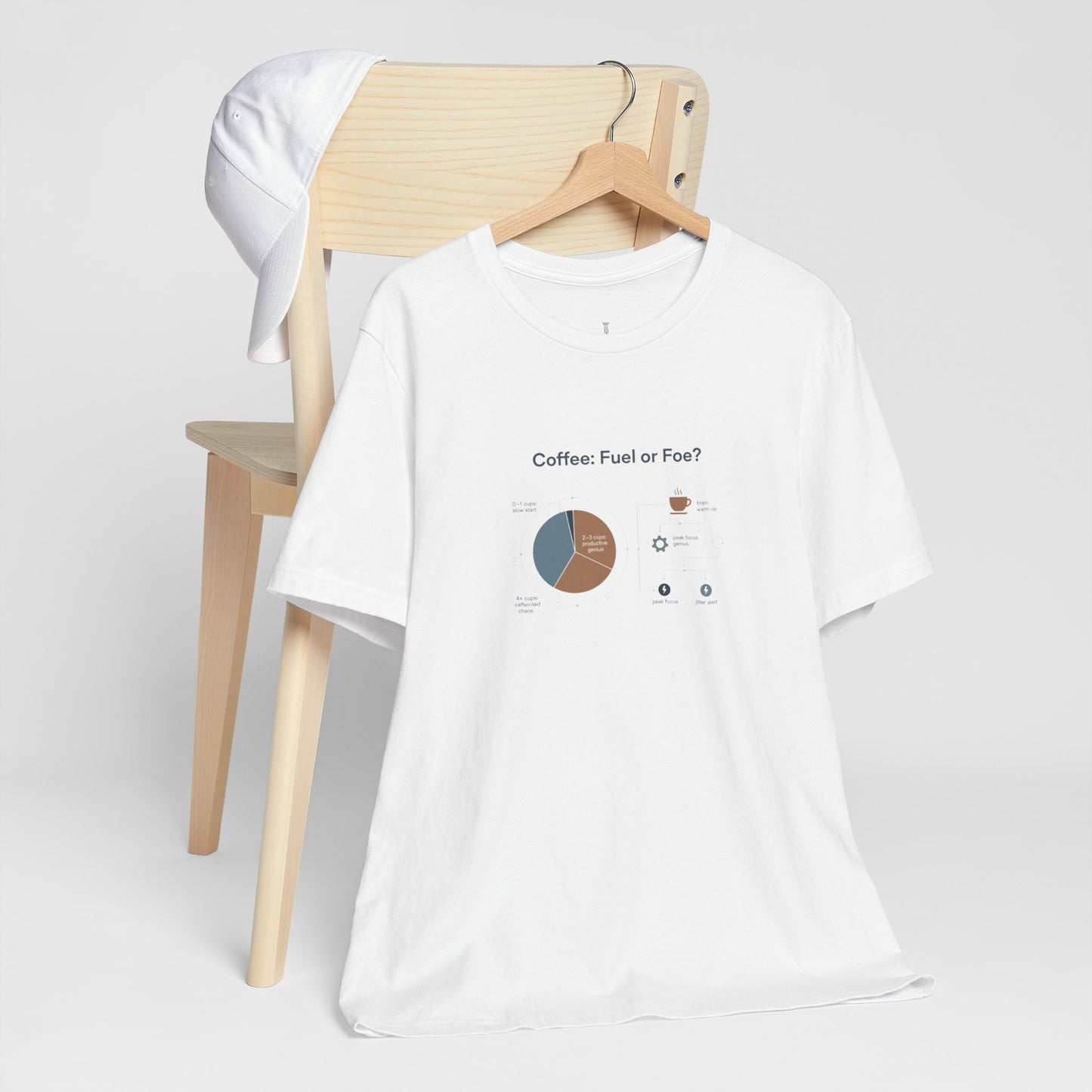 Coffee: Fuel or Foe? Tee | Chart Humor Minimal Diagram T-Shirt