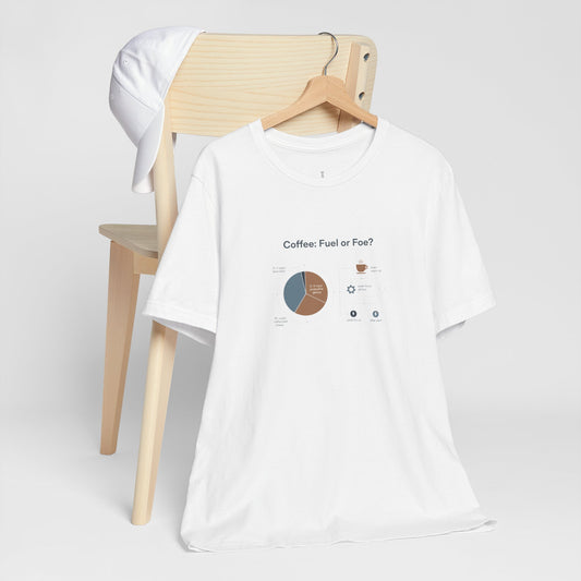 Coffee: Fuel or Foe? Tee | Chart Humor Minimal Diagram T-Shirt