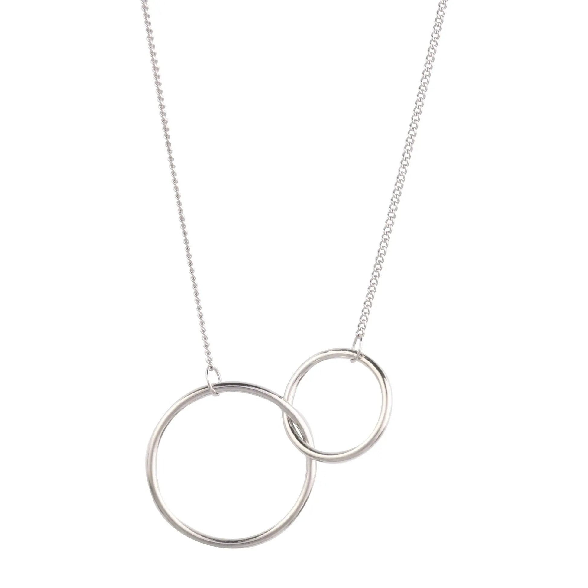 Two Circle Interlocking Pendant Necklace by Nichestar