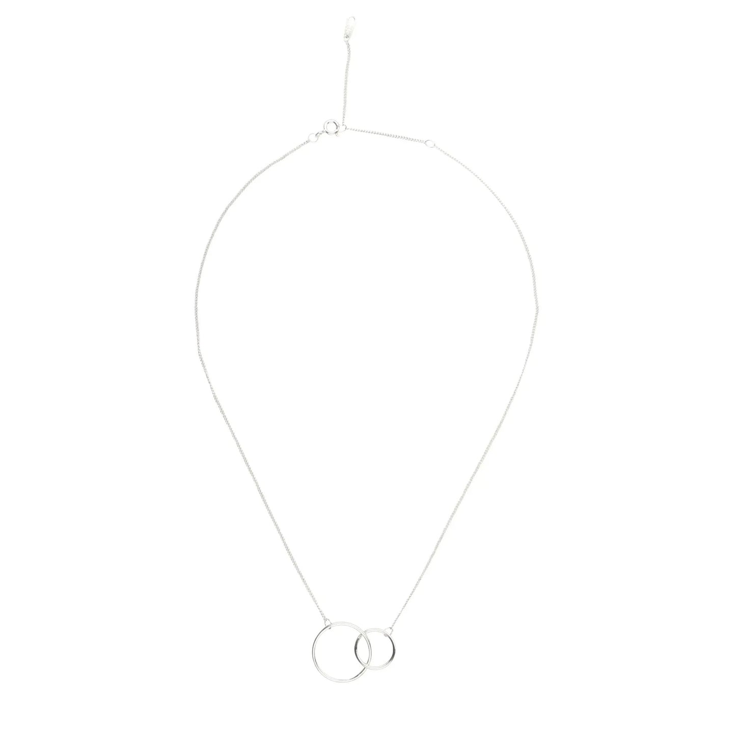 Two Circle Interlocking Pendant Necklace by Nichestar