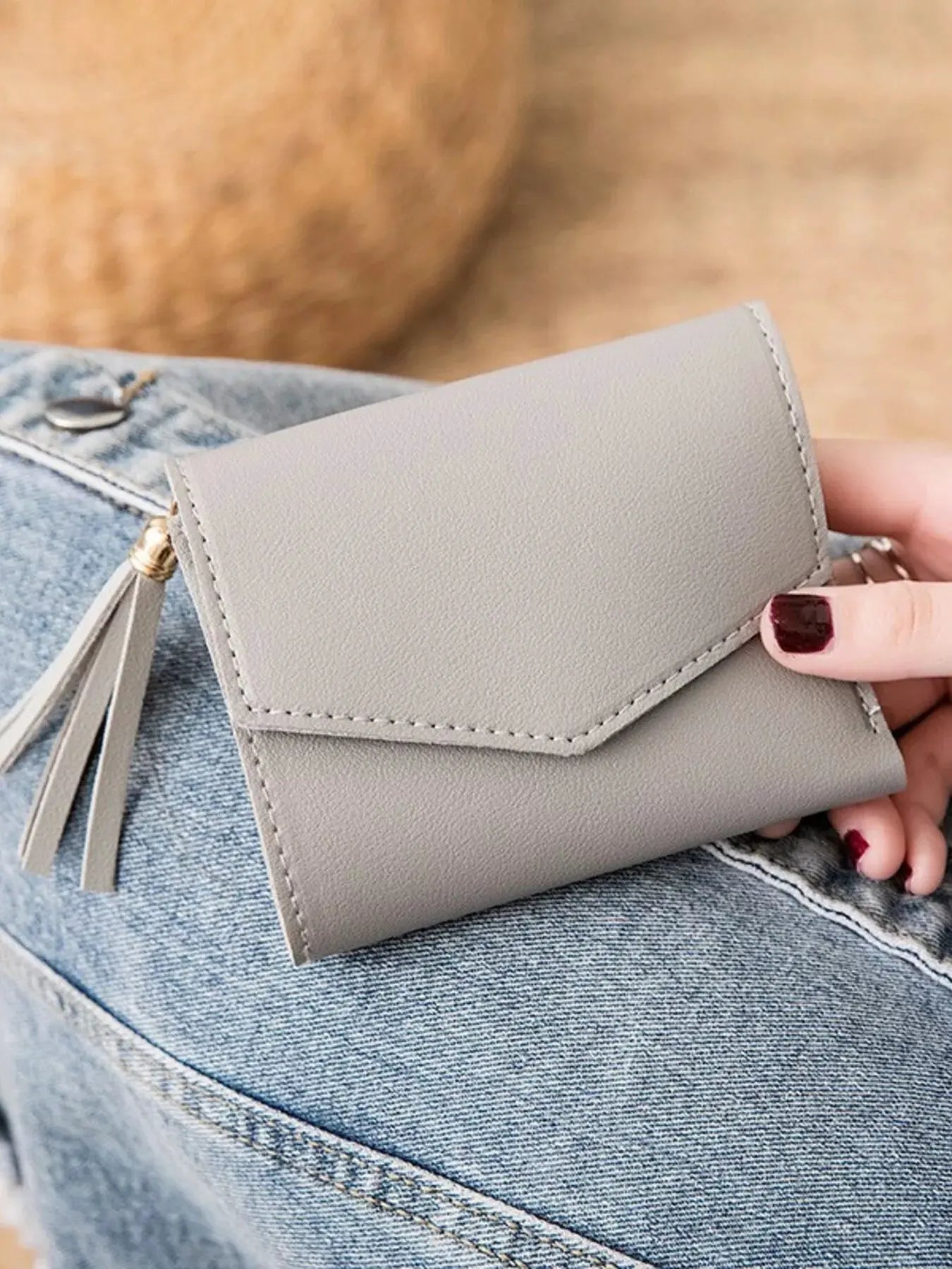 PU Leather Tassel Wallet by Partner Label