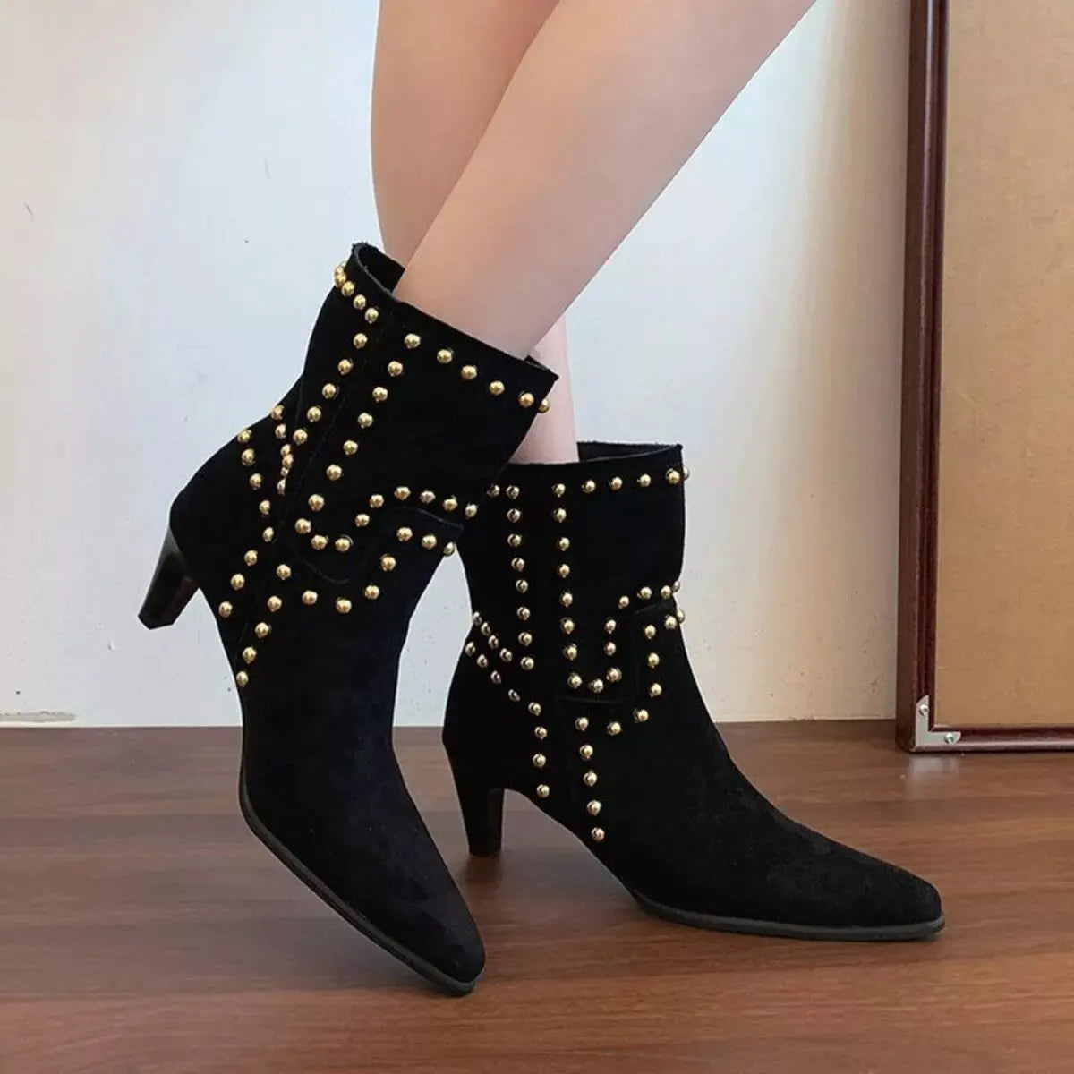 Point Toe Kitten Heels Boots by Partner Label